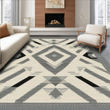 Ultra Soft Area Rug, Non Slip, Stain Resistant, Washable Area Rugs for Living Room, Bedroom, Elegant Symmetrical Trellis Aesthetic(Beige)