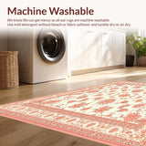 Ultra Soft Area Rug, Non Slip, Stain Resistant, Washable Area Rugs for Living Room, Bedroom, Elegant Boho Design Studio(Ivory)