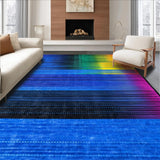 Ultra Soft Area Rug, Non Slip, Stain Resistant, Washable Area Rugs for Living Room, Bedroom, Vibrant Rainbow Swirl Motif(Blue)