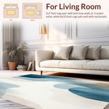 Ultra Soft Area Rug, Non Slip, Stain Resistant, Washable Area Rugs for Living Room, Bedroom, Boho Chic Non Slip With Artistic Watercolor Inspired(Beige)