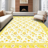 Ultra Soft Area Rug, Non Slip, Stain Resistant, Washable Area Rugs for Living Room, Bedroom, Sleek Modern Aesthetic in Soft Pastels(White)