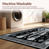 Ultra Soft Area Rug, Non Slip, Stain Resistant, Washable Area Rugs for Living Room, Bedroom, Rustic Animal Print Ethnic Aesthetic(Gray)