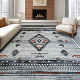 Ultra Soft Area Rug, Non Slip, Stain Resistant, Washable Area Rugs for Living Room, Bedroom, Distressed Tribal Gray Living Room Non-Slip Rug(Gray)