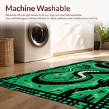 Ultra Soft Area Rug, Non Slip, Stain Resistant, Washable Area Rugs for Living Room, Bedroom, Vibrant Modern Animal Pattern(Green)