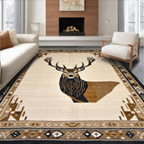 Ultra Soft Area Rug, Non Slip, Stain Resistant, Washable Area Rugs for Living Room, Bedroom, Glamorous Multicolored Animal Motif(Beige)
