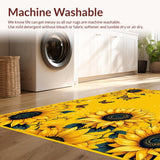 Ultra Soft Area Rug, Non Slip, Stain Resistant, Washable Area Rugs for Living Room, Bedroom, Vibrant Retro Butterfly Motif(Yellow)