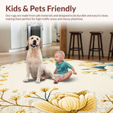 Modern Cream Floral Non Shedding(Beige)