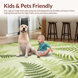 Ultra Soft Area Rug, Non Slip, Stain Resistant, Washable Area Rugs for Living Room, Bedroom, Contemporary Geometric Textured Appeal(Green)