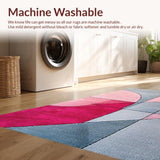 Ultra Soft Area Rug, Non Slip, Stain Resistant, Washable Area Rugs for Living Room, Bedroom, Non-Slip Entryway Rug Contemporary Pink Grey(Pink)