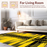 Ultra Soft Area Rug, Non Slip, Stain Resistant, Washable Area Rugs for Living Room, Bedroom, Vivid Tiger Stripe Aesthetic(Yellow)