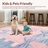 Ultra Soft Area Rug, Non Slip, Stain Resistant, Washable Area Rugs for Living Room, Bedroom, Coquette Bow Bedroom Rug(Pink)