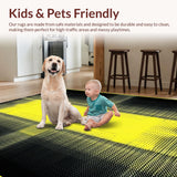 Ultra Soft Area Rug, Non Slip, Stain Resistant, Washable Area Rugs for Living Room, Bedroom, Vivid Tiger Stripe Elegance(Yellow)