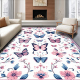 Ultra Soft Area Rug, Non Slip, Stain Resistant, Washable Area Rugs for Living Room, Bedroom, Vibrant Nature-Inspired Scalloped Charm(Pink)