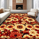 Ultra Soft Area Rug, Non Slip, Stain Resistant, Washable Area Rugs for Living Room, Bedroom, Striking Handwoven Floral Elegance(Red)