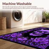 Ultra Soft Area Rug, Non Slip, Stain Resistant, Washable Area Rugs for Living Room, Bedroom, Gothic Occult Themed Decor(Purple)