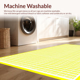Ultra Soft Area Rug, Non Slip, Stain Resistant, Washable Area Rugs for Living Room, Bedroom, Trendy Coastal Lattice Inspiration(Yellow)