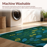 Ultra Soft Area Rug, Non Slip, Stain Resistant, Washable Area Rugs for Living Room, Bedroom, Contemporary Dark Green Patterns(Green)