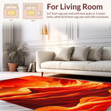 Bold Geometric Lava Waves(Red)