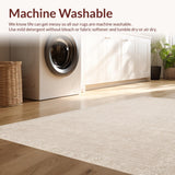 Ultra Soft Area Rug, Non Slip, Stain Resistant, Washable Area Rugs for Living Room, Bedroom, Beige Hand-Tufted Boho Living Room Rug(Beige)