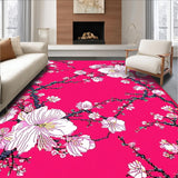 Ultra Soft Area Rug, Non Slip, Stain Resistant, Washable Area Rugs for Living Room, Bedroom, Charming Floral Watercolor Aesthetic(Pink)