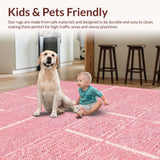 Ultra Soft Area Rug, Non Slip, Stain Resistant, Washable Area Rugs for Living Room, Bedroom, Whimsical Pink Bath Mat Non-Slip Microfiber(Pink)