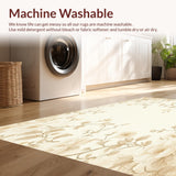 Ultra Soft Area Rug, Non Slip, Stain Resistant, Washable Area Rugs for Living Room, Bedroom, Floral Serenity Beige Indoor Area(Beige)