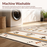 Ultra Soft Area Rug, Non Slip, Stain Resistant, Washable Area Rugs for Living Room, Bedroom, Southwest Inspired Earthy Aesthetic(Beige)