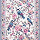 Ultra Soft Area Rug, Non Slip, Stain Resistant, Washable Area Rugs for Living Room, Bedroom, Fresh Springtime Floral Harmony(White)