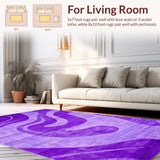 Ultra Soft Area Rug, Non Slip, Stain Resistant, Washable Area Rugs for Living Room, Bedroom, Vibrant Tie-Dye Aesthetic Charm(Purple)