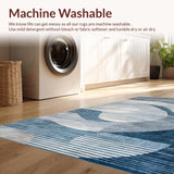 Ultra Soft Area Rug, Non Slip, Stain Resistant, Washable Area Rugs for Living Room, Bedroom, Tranquil Soft Blue Toned Elegance(Blue)