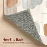 Ultra Soft Area Rug, Non Slip, Stain Resistant, Washable Area Rugs for Living Room, Bedroom, Abstract Brushstroke Design in Blended Beige and Grey(Beige)
