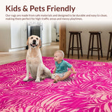 Ultra Soft Area Rug, Non Slip, Stain Resistant, Washable Area Rugs for Living Room, Bedroom, Soft Pastel Animal Expression(Pink)