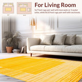 Ultra Soft Area Rug, Non Slip, Stain Resistant, Washable Area Rugs for Living Room, Bedroom, Lively Crisp Urban Ambiance(Yellow)