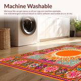 Ultra Soft Area Rug, Non Slip, Stain Resistant, Washable Area Rugs for Living Room, Bedroom, Bright Cheerful Ombre Texture(Orange)