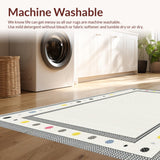 Ultra Soft Area Rug, Non Slip, Stain Resistant, Washable Area Rugs for Living Room, Bedroom, Modern Chic Striped Visual Style(White)