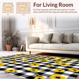 Charming Vibrant Sunflower Motif(Black)