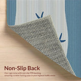Ultra Soft Area Rug, Non Slip, Stain Resistant, Washable Area Rugs for Living Room, Bedroom, Coastal Starfish Striped Elegance(Blue)
