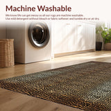 Ultra Soft Area Rug, Non Slip, Stain Resistant, Washable Area Rugs for Living Room, Bedroom, Luxurious Faux Fur Leopard Style(Brown)