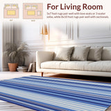 Elegant Striped Area for Spaces with Blue Accents(Blue)