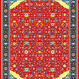 Ultra Soft Area Rug, Non Slip, Stain Resistant, Washable Area Rugs for Living Room, Bedroom, Chic Multicolor Geometric Pattern(Red)