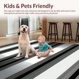 Ultra Soft Area Rug, Non Slip, Stain Resistant, Washable Area Rugs for Living Room, Bedroom, Elegant Striped Geometric Accent(Gray)