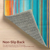 Ultra Soft Area Rug, Non Slip, Stain Resistant, Washable Area Rugs for Living Room, Bedroom, Rustic Textured Color Block(Blue)