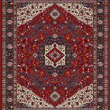 Ultra Soft Area Rug, Non Slip, Stain Resistant, Washable Area Rugs for Living Room, Bedroom, Transitional Bold Diamond Texture(Red)