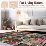 Ultra Soft Area Rug, Non Slip, Stain Resistant, Washable Area Rugs for Living Room, Bedroom, Rustic Textured Linear Composition(Brown)