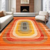 Ultra Soft Area Rug, Non Slip, Stain Resistant, Washable Area Rugs for Living Room, Bedroom, Eclectic Rainbow Abstract Design(Orange)