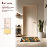 Ultra Soft Area Rug, Non Slip, Stain Resistant, Washable Area Rugs for Living Room, Bedroom, Witchy Aesthetic Beige Entryway Runner Mat(Orange)