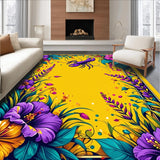Ultra Soft Area Rug, Non Slip, Stain Resistant, Washable Area Rugs for Living Room, Bedroom, Colorful Abstract Lobster Motif(Yellow)