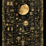 Ultra Soft Area Rug, Non Slip, Stain Resistant, Washable Area Rugs for Living Room, Bedroom, Necromancer's Study Rug Collection - Arcane Floor Art - Dark Academia(Black)