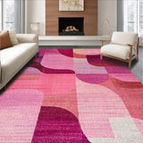Ultra Soft Area Rug, Non Slip, Stain Resistant, Washable Area Rugs for Living Room, Bedroom, Coquette Bow Carpet with Subtle Uno Reverse Design and Pink Colorway(Purple)
