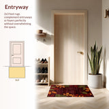 Ultra Soft Area Rug, Non Slip, Stain Resistant, Washable Area Rugs for Living Room, Bedroom, Charming Autumn Color Palette(Maroon)